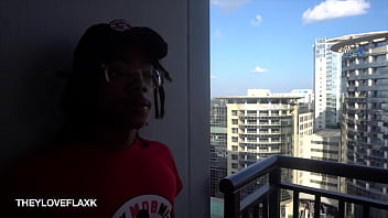Preview 1 of Boy Fakey - Sexy Latina Slut Sucks Big Black Cock On Balcony