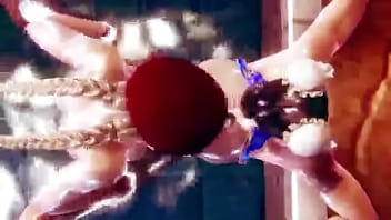 Preview 3 of Teen Photo Sex - Street Fighter Cammy FUCKS Chun Li with a Huge Futa Cock in her Ass and Pussy.