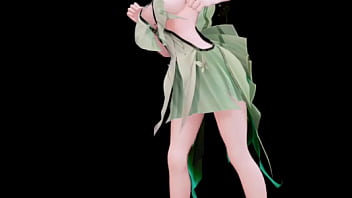 Preview 2 of Glass - Shorekeeper Undress Dance Hentai Wuthering Waves Say So Song Vertical Screen Mmd 3D Soft Green Hair (CLIP)
