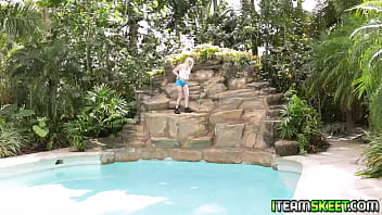 Preview 1 of Miakalifa - Blonde babe Karma seducing the lucky stud and gives in