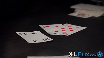 Preview 1 of Vargin Garl Sex Video - Petite girl with glasses fucked over a game of cards