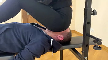 Preview 2 of Pawg Hdcom - Fullweight Ignore Facesitting In Black Yoga Pants With Red-Head Mistress Sofi
