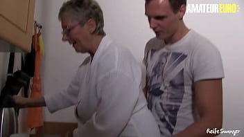 Preview 1 of Sx Vdio - AMATEUR EURO - (Erna &amp_ Don John) BBW German GILF Rides Young Guy At Her Place