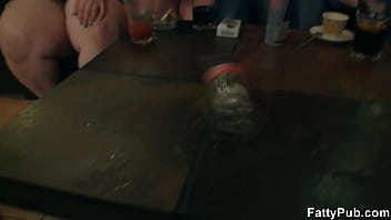 Preview 4 of Satin Blouse Cumshot - Huge boobs bbw party in the bar