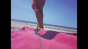 Preview 2 of Aletta Wefi - jean marc Moignez is on a public beach in 2016 04