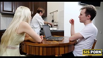 Preview 1 of Jordi Moms Brazzers - SIS.PORN. Love gets off being banged by stepbrother after a small blowjob by festive table