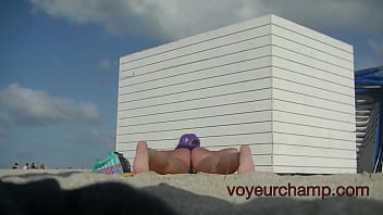 Preview 4 of Stoking Son White Panty Mom - Exhibitionist Wife 464 Helena Price - Voyeur beach teasing and public pussy flash!