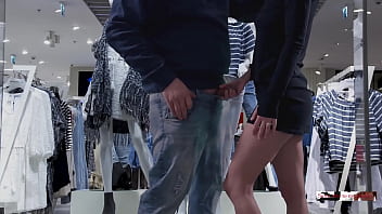 Preview 2 of Wife Big Add - risky quick public handjob in a crowded shopping mall