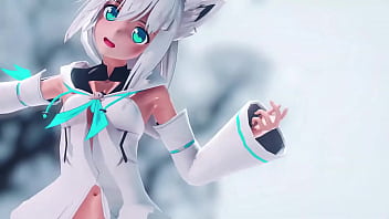 Preview 2 of New Teen Fuk - [MMD] S h i r a k a m i Fubuki [Marine Bloomin&#039_]