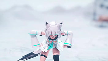 Preview 3 of New Teen Fuk - [MMD] S h i r a k a m i Fubuki [Marine Bloomin&#039_]
