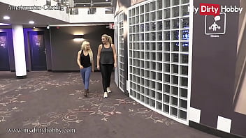 Preview 1 of Boobssucking Video - - Busty blondes seduce stranger to a threesome