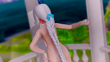 Preview 2 of Small Daughter Sex Chating Dad - 【MMD R18】Unknown Micro Bikini Kawaii Strike