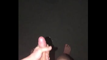Preview 4 of Wife Hurt - Big cumshot naked on the street #3