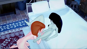 Preview 3 of Five Girl A Man - Kim Possible eating Sheego&#039_s pussy before they scissor - Kim Possible Lesbian Hentai.