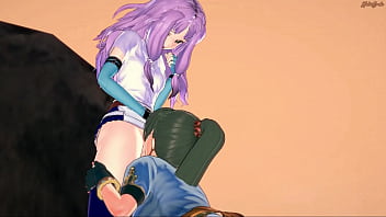 Preview 1 of Sexeom - Florina has lesbian sex with Lyn,  rides her strapon. Fire Emblem Hentai.