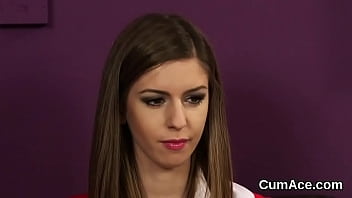 Preview 1 of Extasy Hypno - Peculiar honey gets cum shot on her face eating all the semen