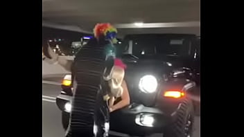 Preview 1 of Sexx Kanya - Pink hair whore gets pounded on jeep