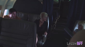 Preview 1 of Wife At A Strip Club - Lezzie BFF - Airplane Orgy Is Full of Pornstar!