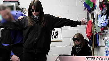 Preview 1 of Meyzo Gom Xxx - Two cute brunette tried to steal some expensive jewelry Bit they failed hard