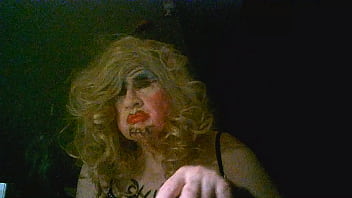 Preview 1 of Telugu Videowwwwxxxx - Disgusting mature tranny milf,  Sarah Millward,  smokes,  wanks  her clit,  and fucks her arsehole cunt with 9 inch bbc dildo