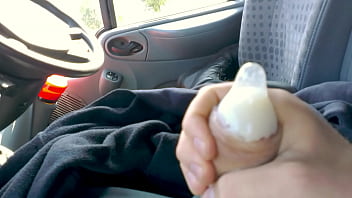 Preview 3 of God And Girl - Public Van Wank and Condom Fill - SlugsOfCumGuy