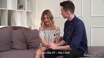 Preview 4 of Mon Son Story Sex - Innocent nympho stretches narrowed cunt and loses virginity