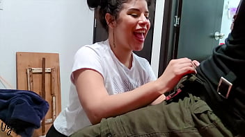 Preview 1 of Yoga Teacher Xxx Sanny Lioni - Venequita inocente mamando pinga y tragando leche como ni&ntilde_a buena!