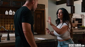 Preview 2 of Oy Tante - Beautiful big tits MILF Sarah Arabic gets fucked by her students big dick stepfather