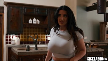 Preview 1 of Oy Tante - Beautiful big tits MILF Sarah Arabic gets fucked by her students big dick stepfather