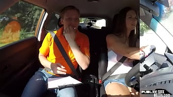 Preview 2 of Spied With - Public euro pussylicked in car during lesson
