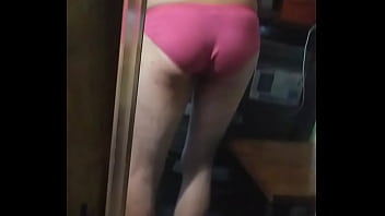 Preview 2 of Mom Porm Video - Pntyobsession showing off his pink cotton panties.