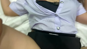 Preview 3 of Drsi Hd Sex - นักศึกษารับงาน โดนเย็ดสด น้ำแตกเลอะกระโปรงเลย