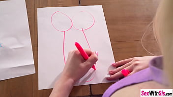 Preview 1 of Fake Dance Audition - Petite blondes Kenzie Reeves and sweet teen Kiara Cole sucking hard cock