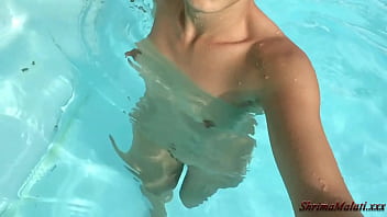 Preview 4 of Pappilic Sex Movie - Hot brunette taking amazing swimming pool