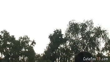 Preview 4 of Big Boobs Mastur Bating - Hot-assed Fox enjoying outdoor anal