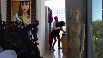 Preview 1 of Www Sxx Come - Salope petit se fait fesser et baiser sur le balcon,  skinny bitch gets rough spanking and a balcony fuck