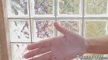 Preview 2 of Dlevery Pizza - Perfect petite babe sucks stepbros big cock before banging