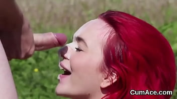 Preview 2 of Xxx Paper - Feisty honey gets jizz load on her face sucking all the charge