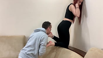 Preview 2 of Amateur Fucked By Pornstar - Foot Slave Takes Turns Serving The Feet Of Two Young Mistresses - Double Foot Domination (Preview)