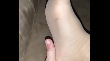 Preview 1 of Big Disk Image - sexy selfrubbing nylon feet