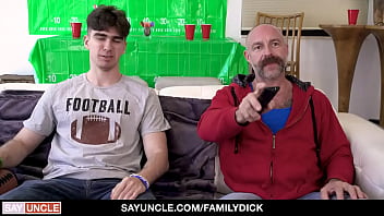 Preview 1 of Kitty Son - Attractive Teens Daniel Dean and Dakota Lovell Fuck Under StepDaddy&#039_s Watch