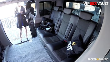 Preview 2 of Lighty Oiled - FUCKED IN TRAFFIC - (Mellisa Meddison &amp_ Luke Hotrod) Hot Czech Model Bangs On The Back Seat With Her Driver