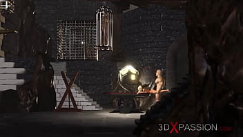 Preview 4 of Free Sex Vibeo - Hard fuck in the dungeon! Big guy plays with a sexy horny blonde
