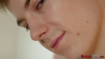 Preview 1 of Young Horny Couples - Oiled and rubbed twink rides masseurs cock