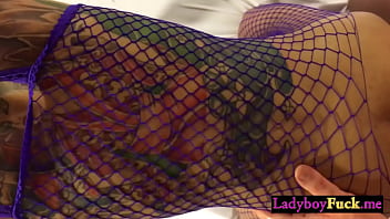 Preview 4 of No Lunch Lida - White best friend fucked Asian ladyboys asshole after she sucked his dick