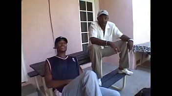 Preview 1 of Galisex Net - A bald black dude fucks a cute ebony whore with a cool ass in all positions in the backyard
