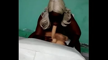 Preview 3 of Beauty Boob Girl - Crazy Black girl sucking a white dildo