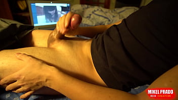 Preview 4 of Bloond Job - Guy with girl masturbate on video chat