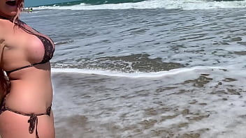 Preview 2 of Shemale Fuking Girls - Blonde Babe Kelley Cabbana Fucking on Public beach