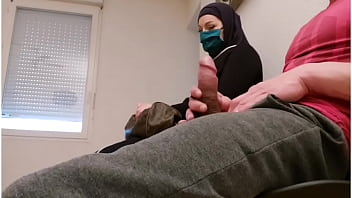 Preview 3 of Bokep Kakek 3gp - Pervert doctor puts a hidden camera in his waiting room,  this muslim slut will be caught red-handed with empty French ball